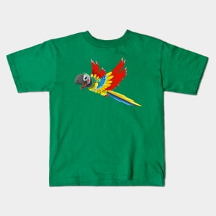 Colourful Chestnut-fronted Macaw - Parrot Cartoon Kids T-Shirt